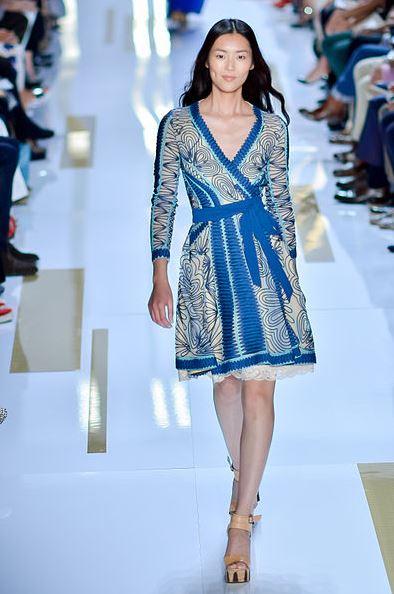 A model wearing Diane von Furstenberg’s wrap dress
