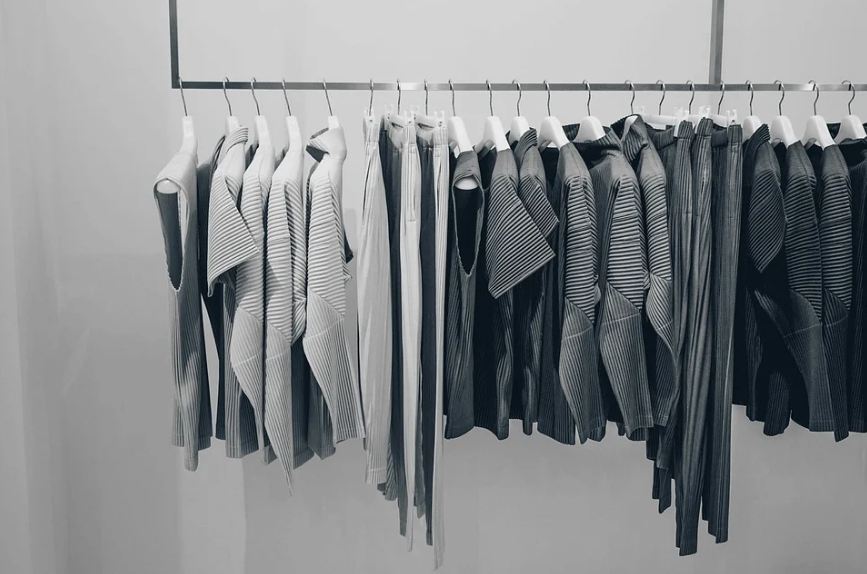 different styles of blouses in a rack